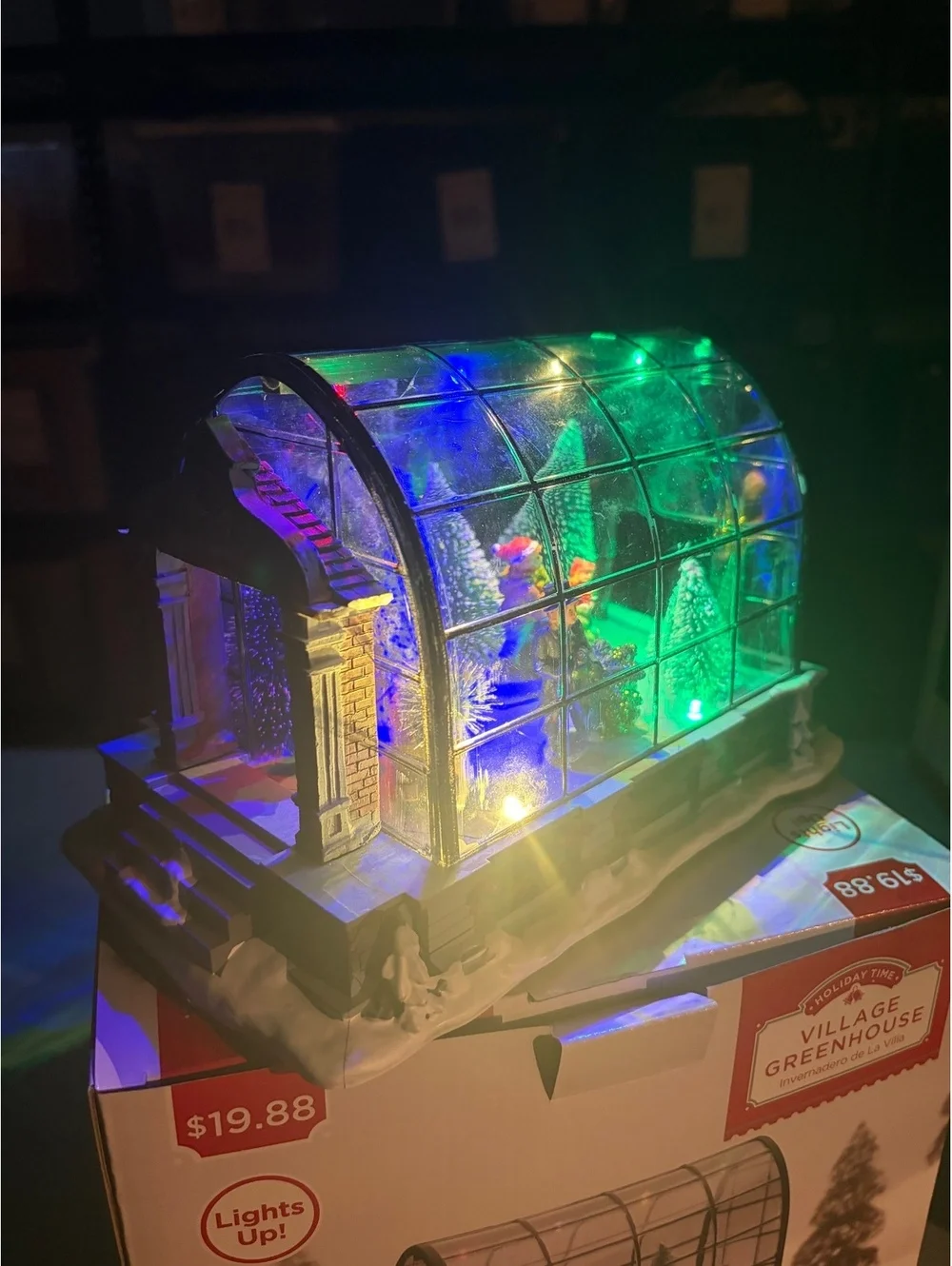 Holiday Time Village Greenhouse Lights Up Original Box Collectible